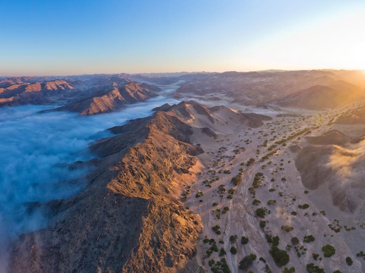 Aerial view of the Hoanib Valley in Namibia