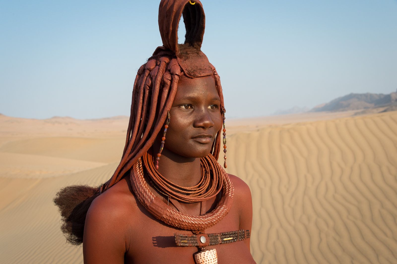 Himba woman in the Namibian desert