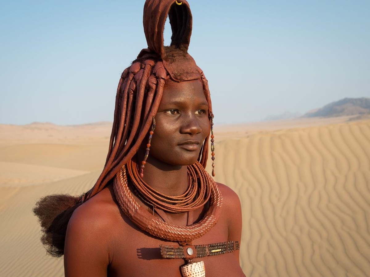 Himba woman in the Namibian desert