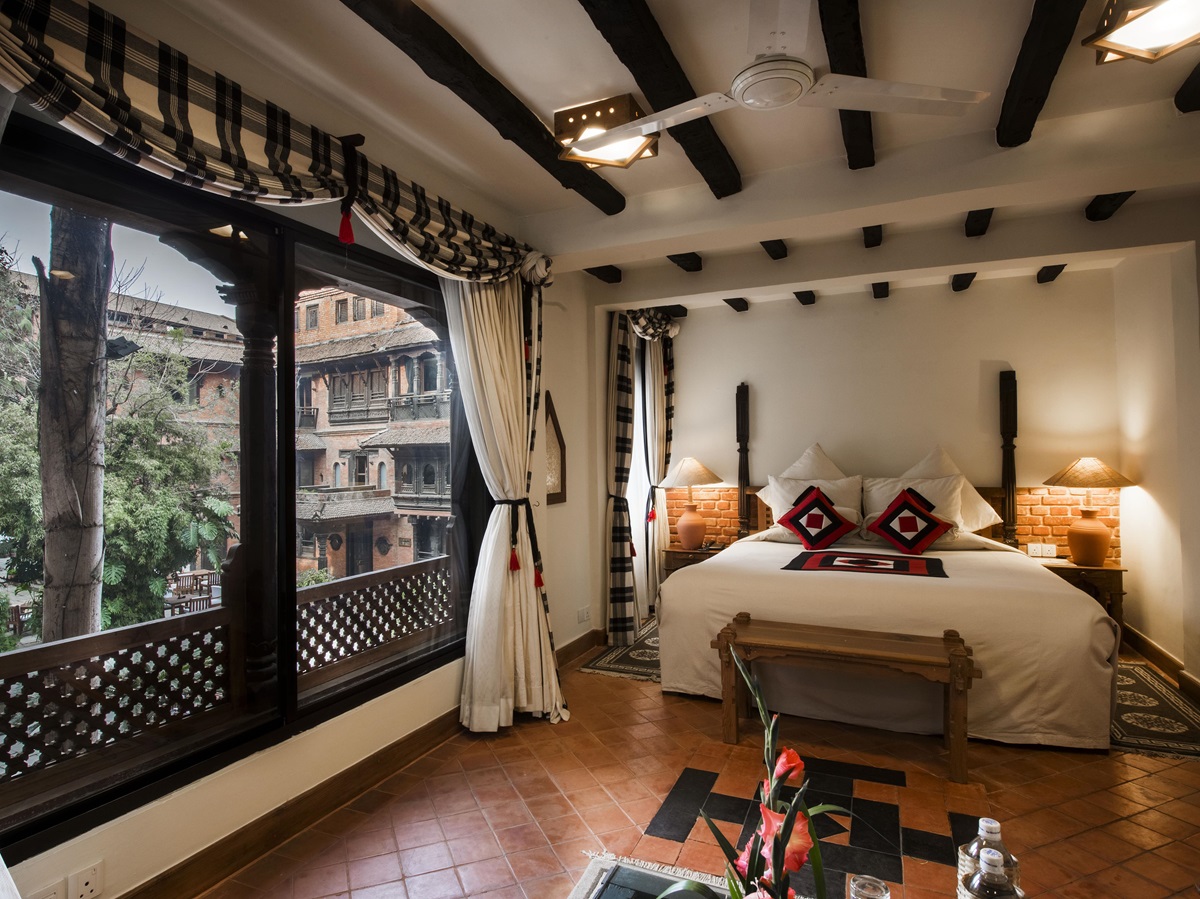Guest suite at Dwarika Hotel in Kathmandu