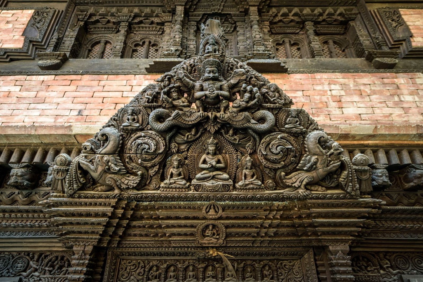Facade details at Dwarika's Hotel in Kathmandu