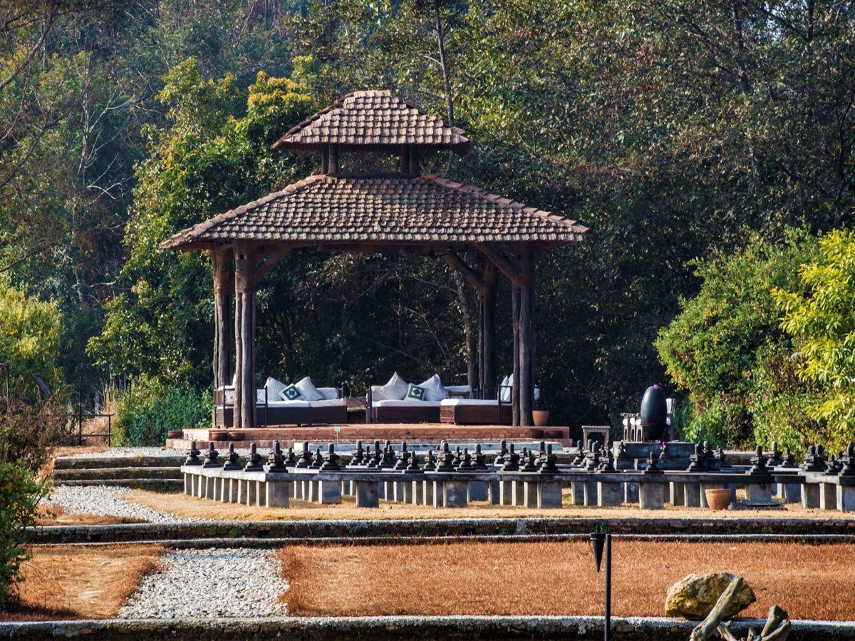 The fire pavilion at Dwarika's Resort Dhulikhel Nepal