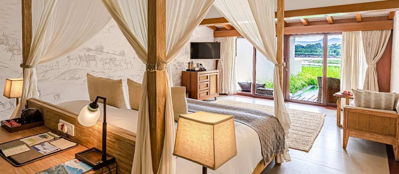 Spacious villa at Meghauli Serai luxury safari camp Nepal
