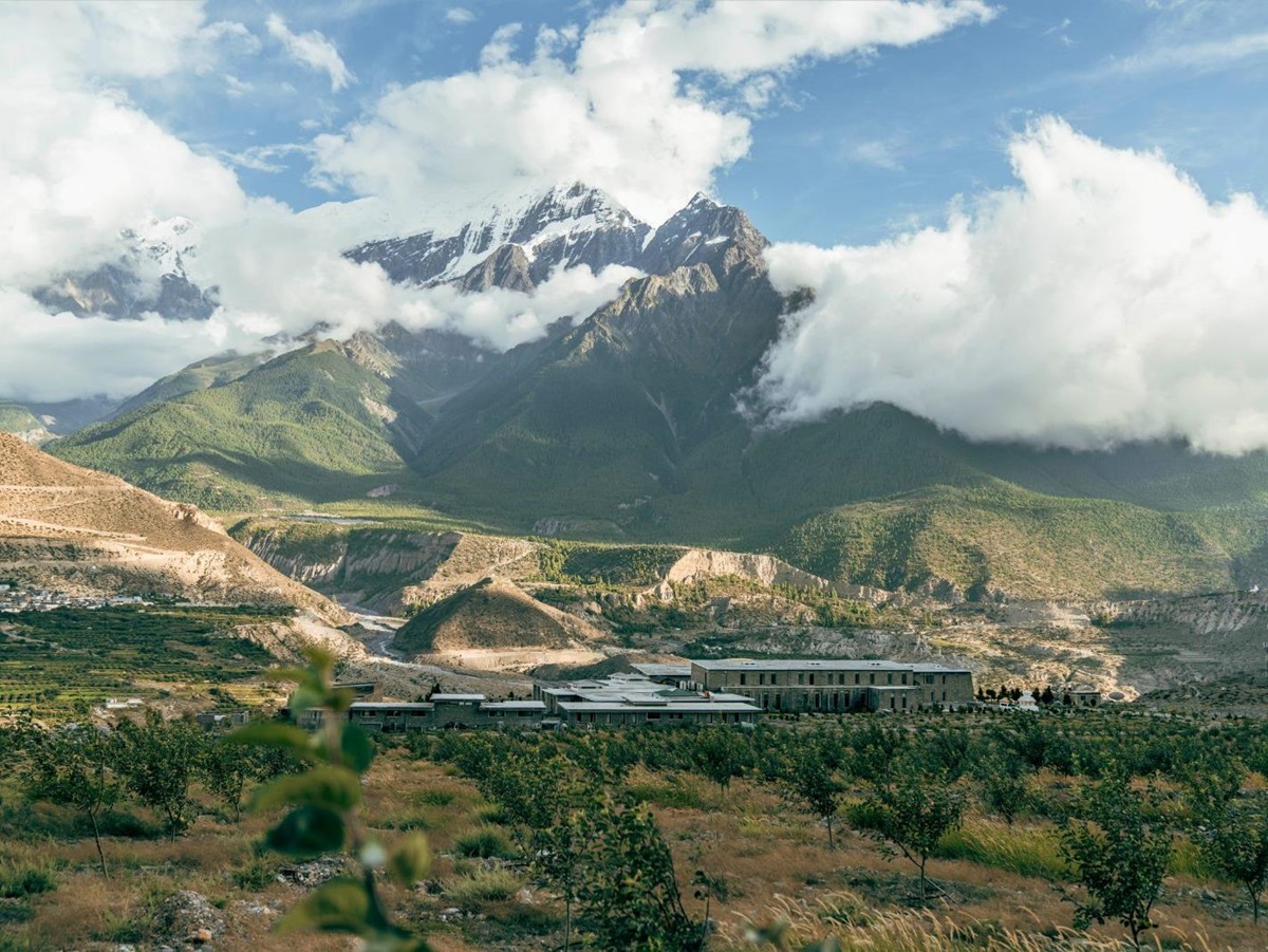 Exterior view of the grounds surrounding Shinta Mani Mustang in the Mustang district of Nepal