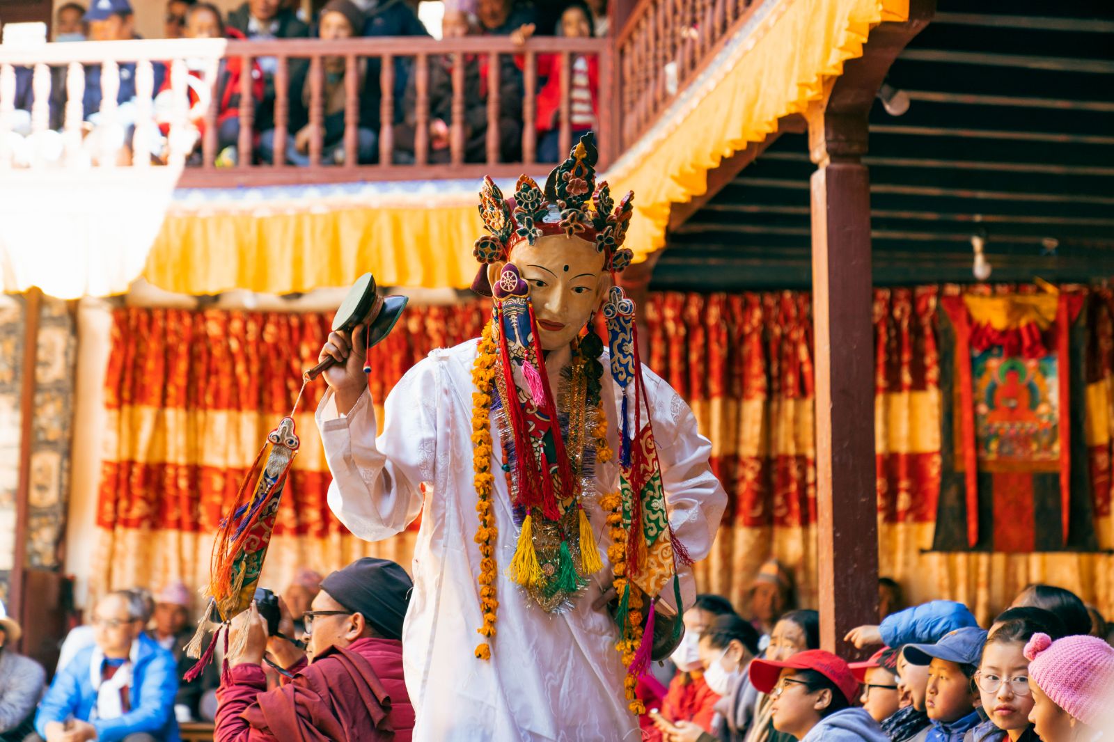A cultural performance in Marpha near Shinta Mani Mustang A Bensley Collection in Jomsom, Nepal