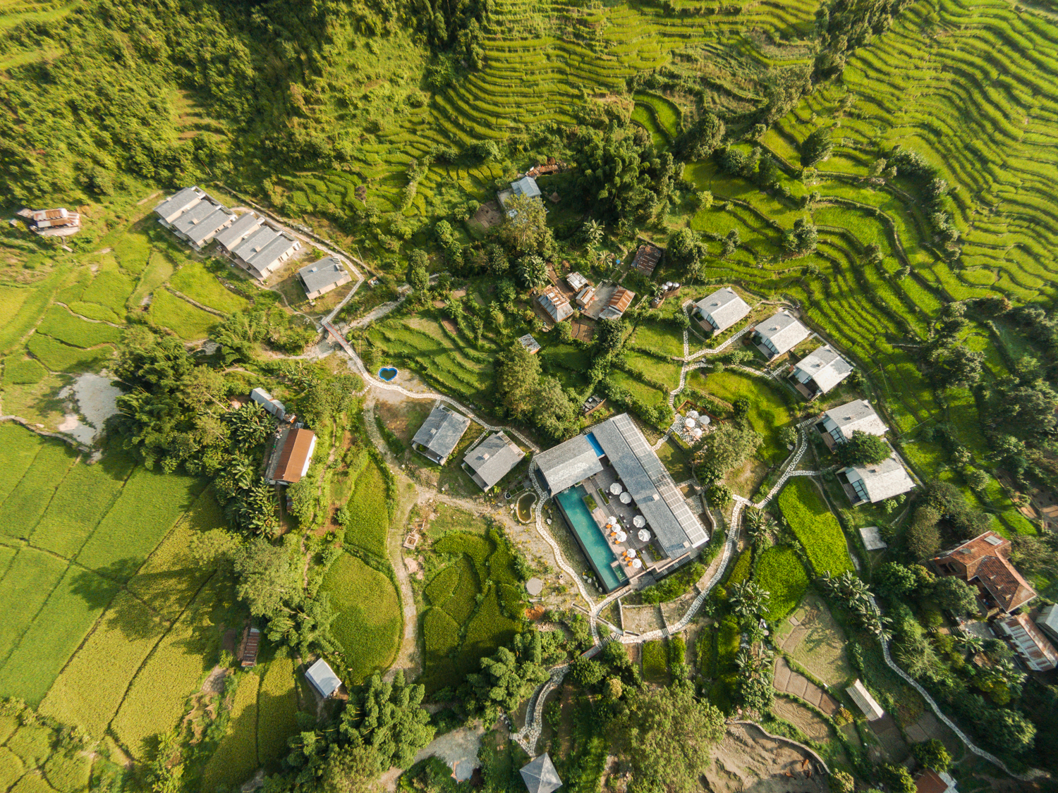 Aerial view of The Pavilions Himalayas in Pokhara