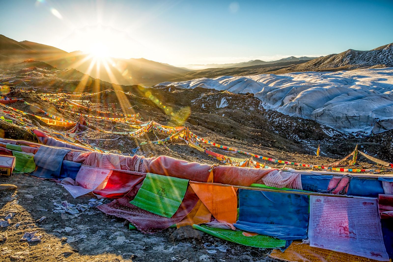 Nepalese flags on Everest