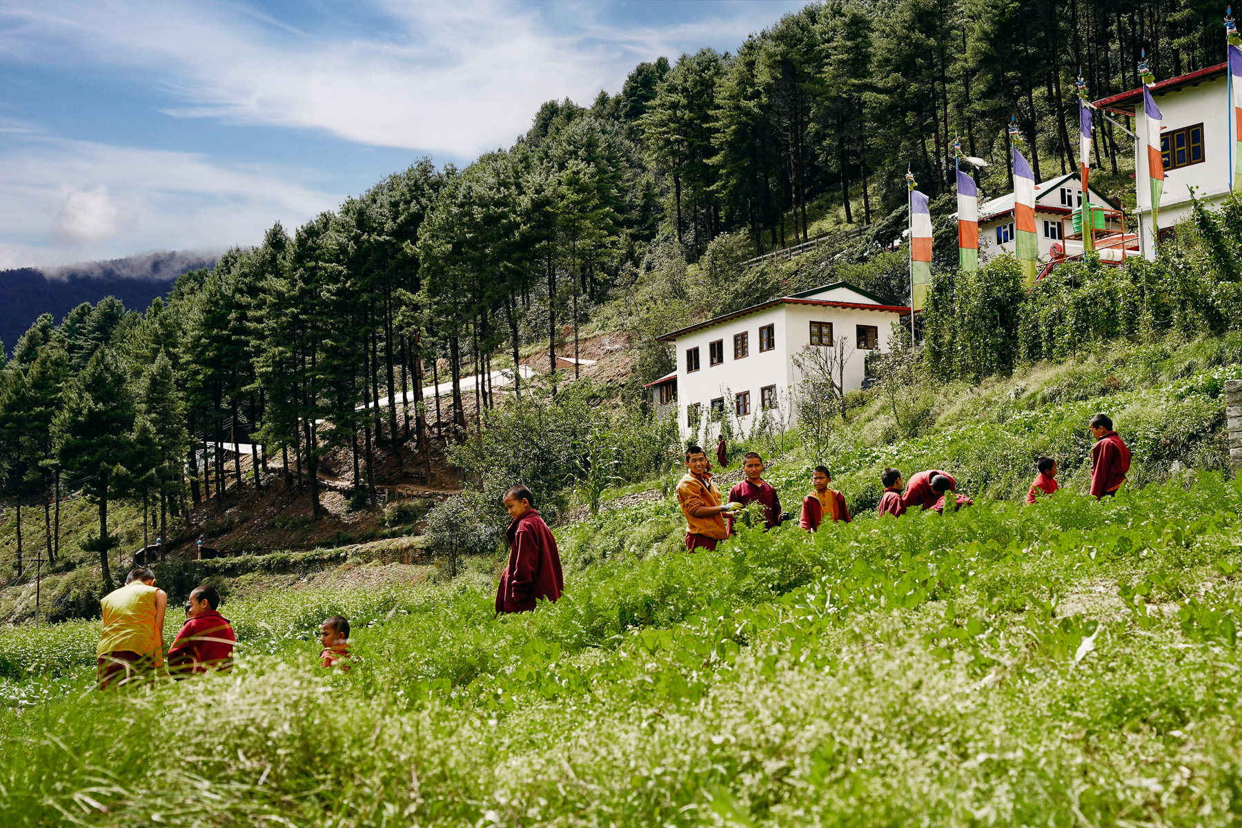 People outside Happy House in Nepal