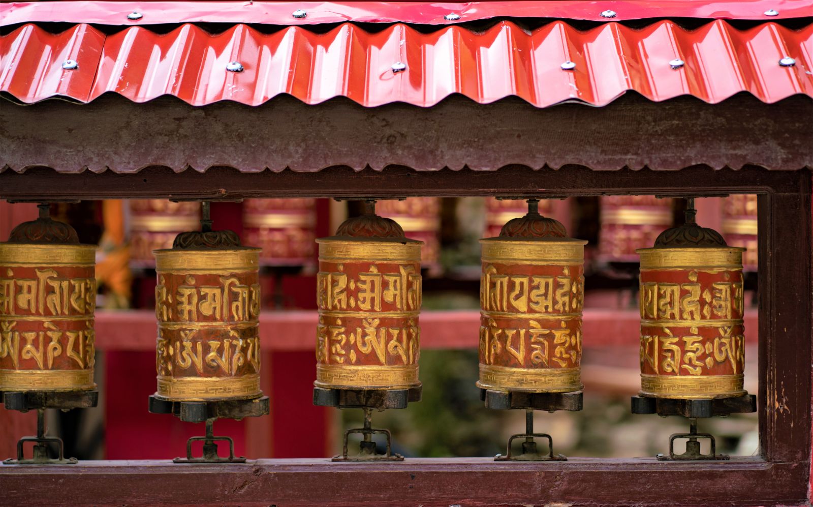 Prayer wheels near Shinta Mani Mustang in Nepal's Mustang District