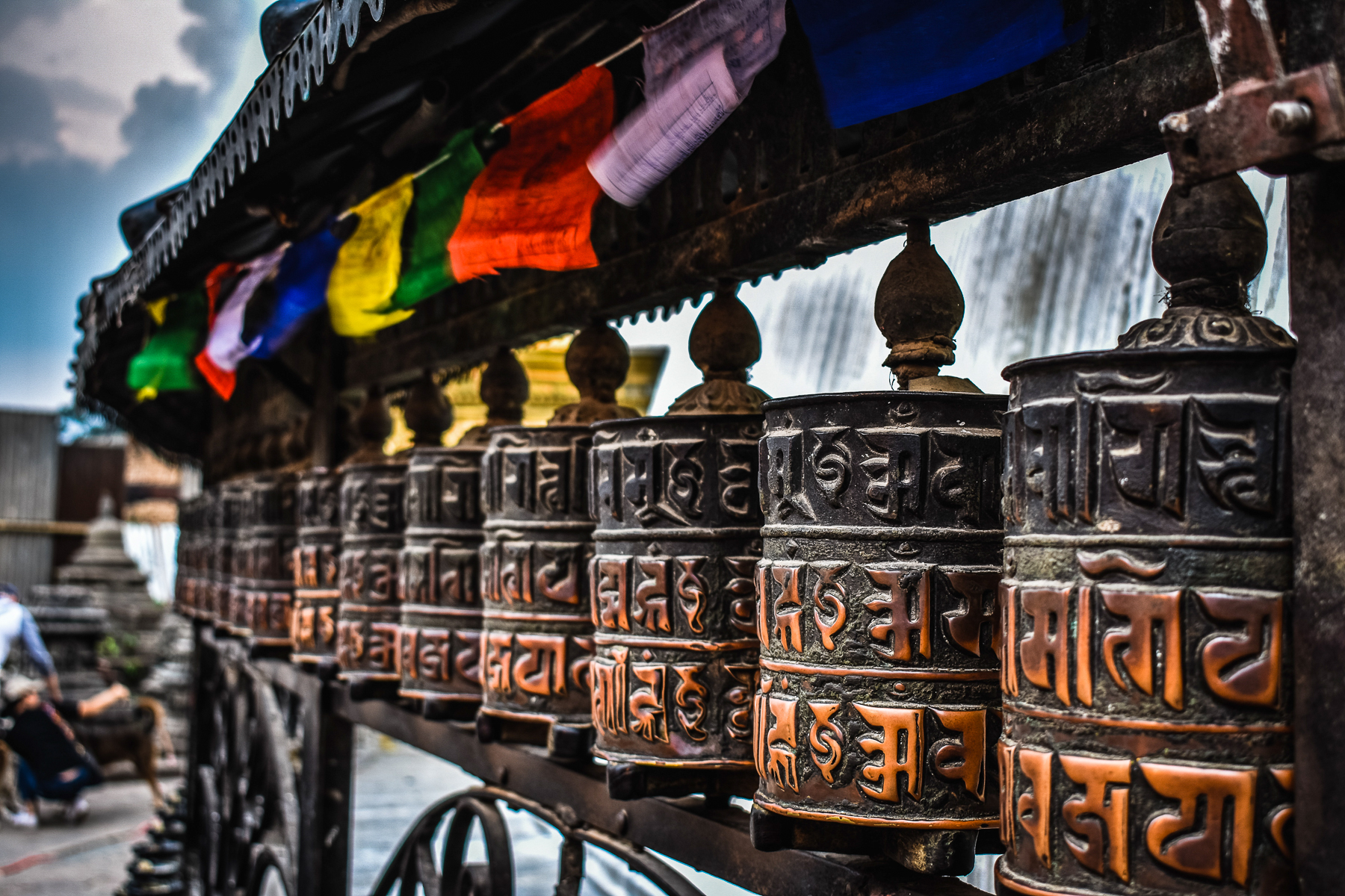 Prayer wheels in Kathmandu