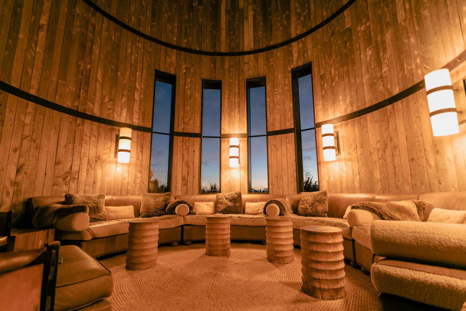The snug living area at Rosewood Cape Kidnappers New Zealand