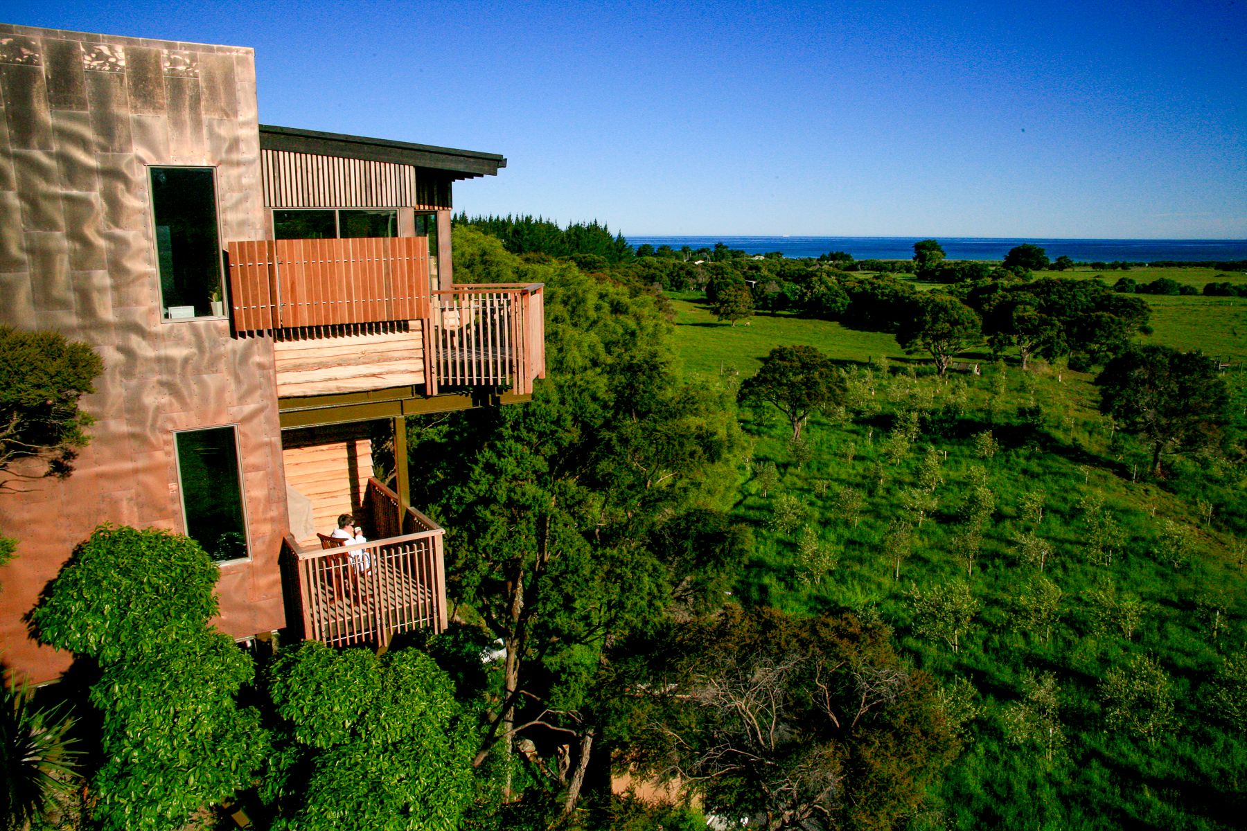 View from the Treehouse Suites at Hapuku Lodge in New Zealand