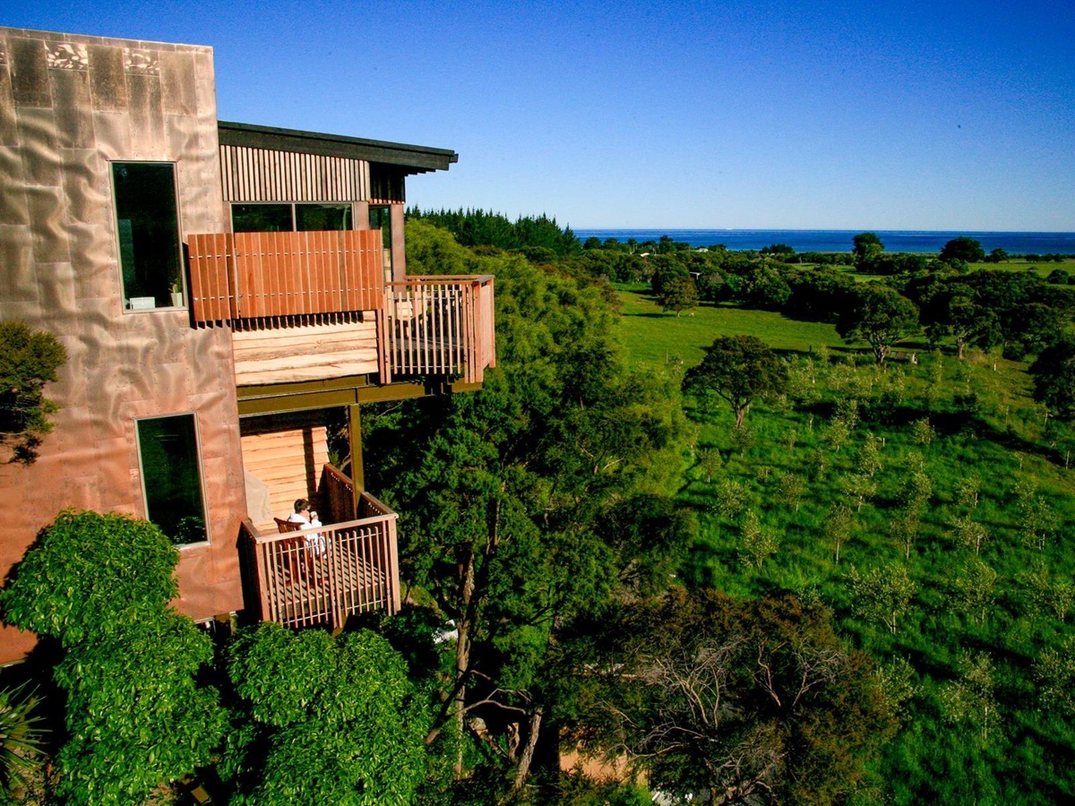 View from the treehouse suits at Hapuku Lodge in New Zealand