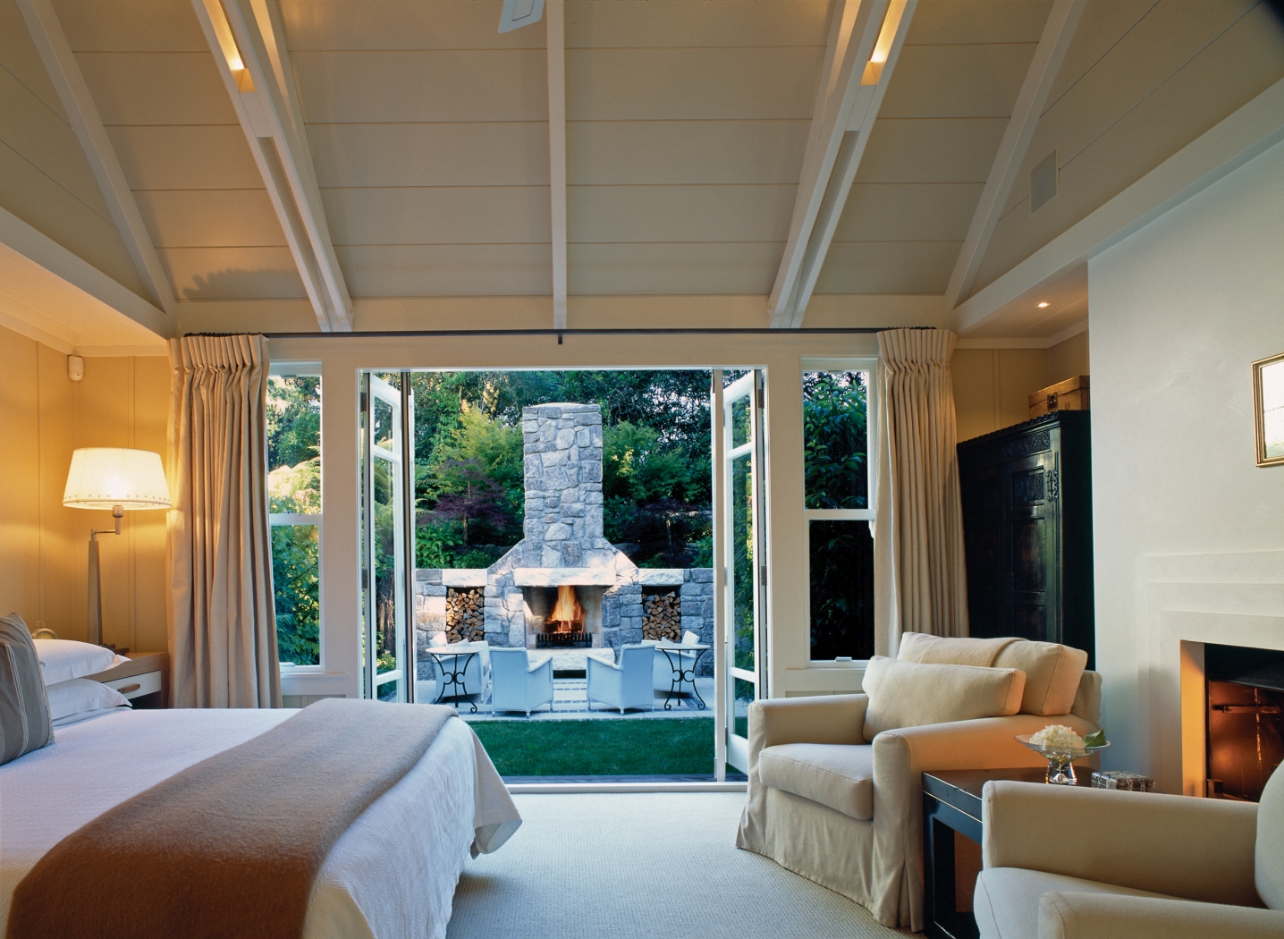 The garden view from the guest suite at Huka Lodge, New Zealand