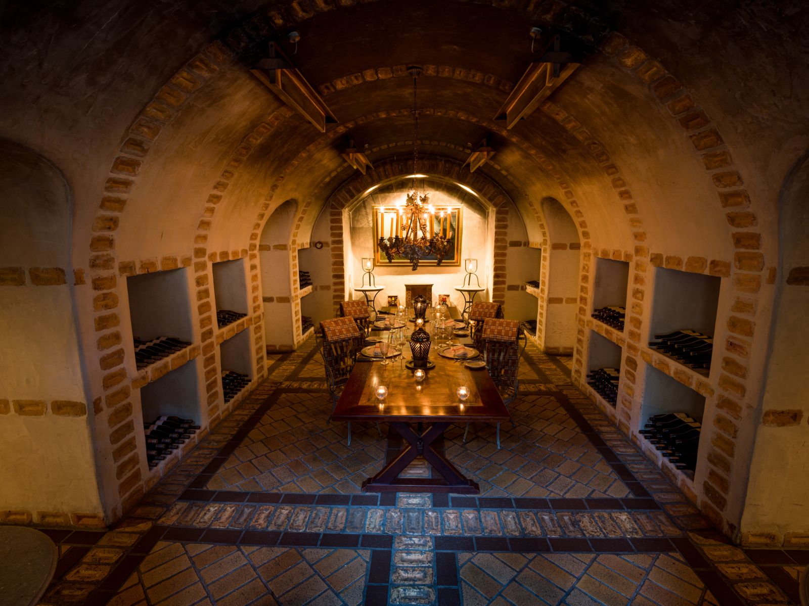 Wine Cellar dining at Huka Lodge on the Huka Falls in New Zealand