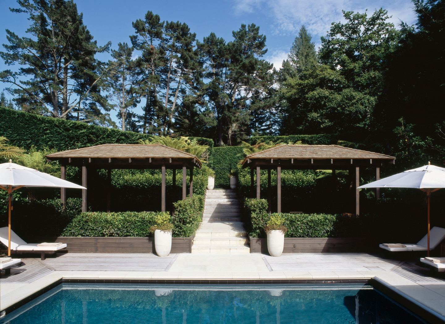 The swimming pool of Huka Lodge, New Zealand