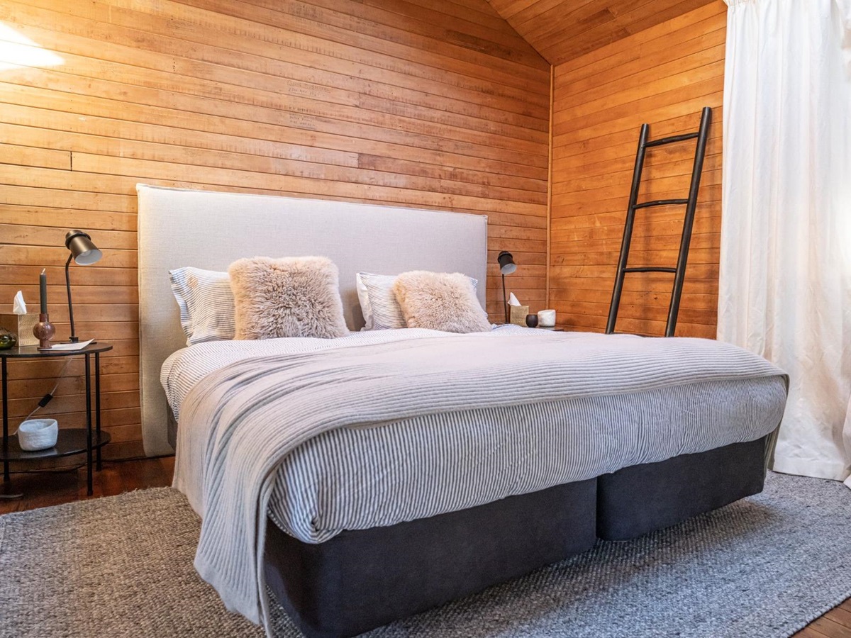 Interior of a guest room at Lake Hawea Station, a luxury lodge in New Zealand