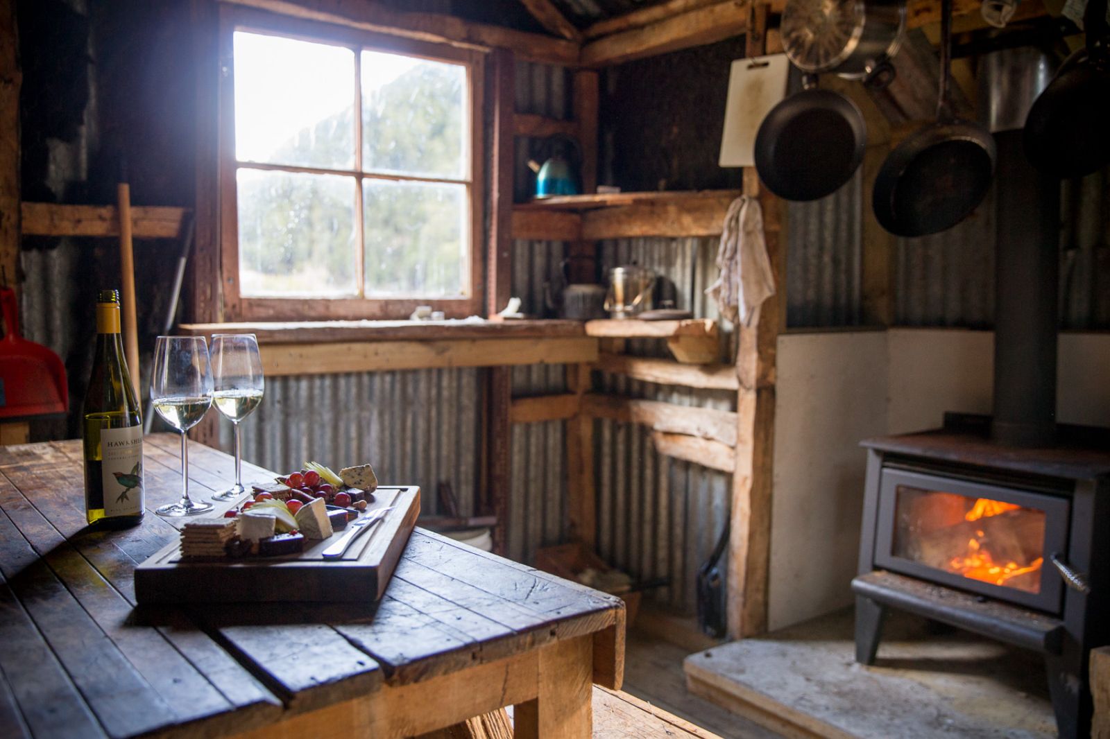 fireplace hut on the grounds of Minaret Station on New Zealand's South Island