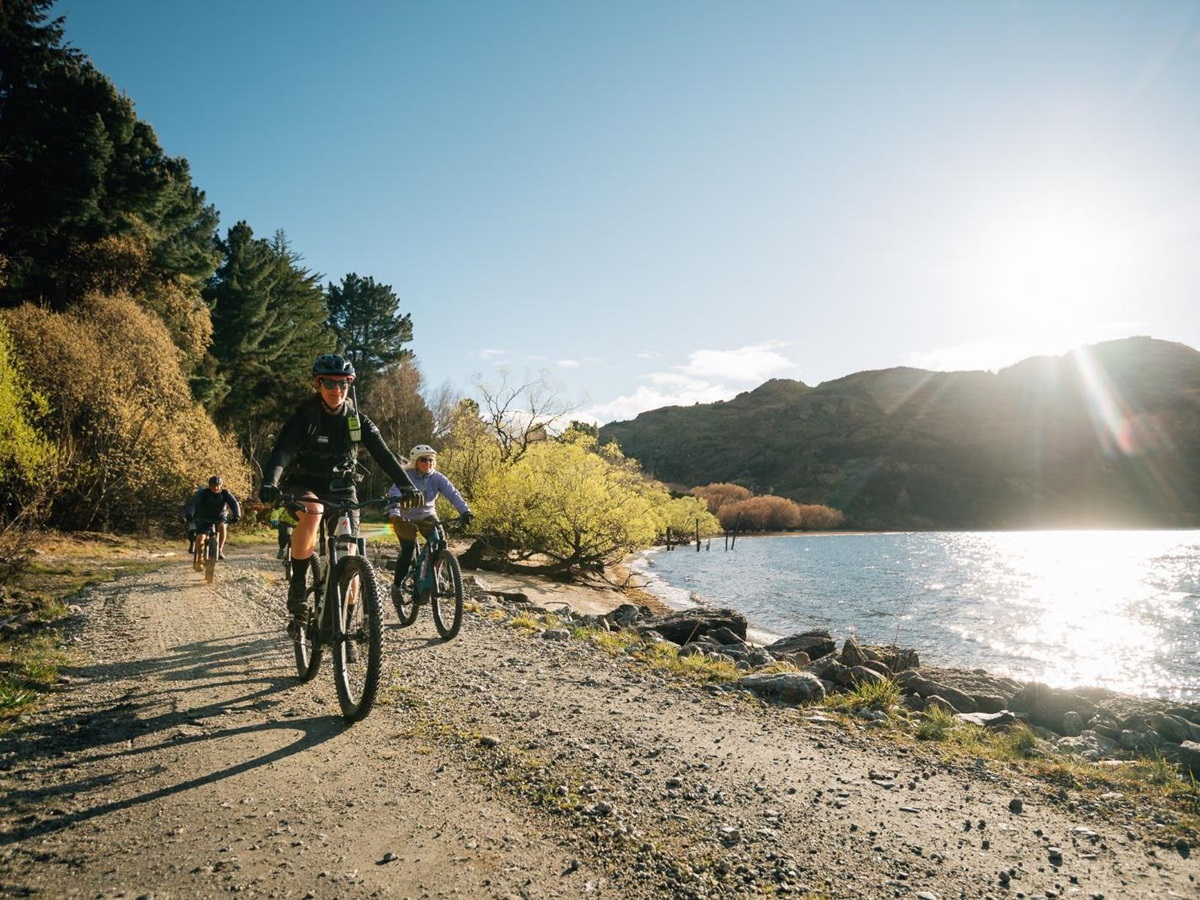 Mountain biking on the grounds of Minaret Station on New Zealand's South Island