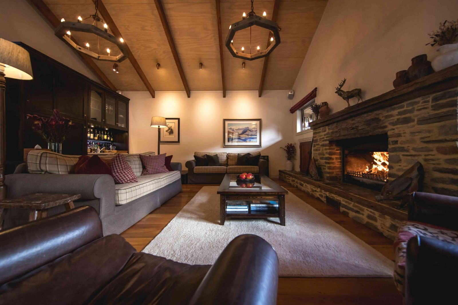 lounge seating area at Minaret Station on New Zealand's South Island
