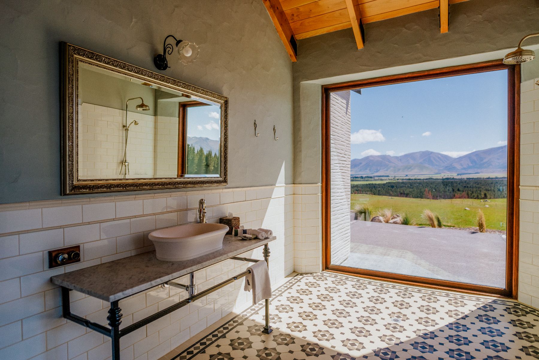 Bathroom at at Mt Cook Lakeside Retreat, a luxury lodge in New Zealand