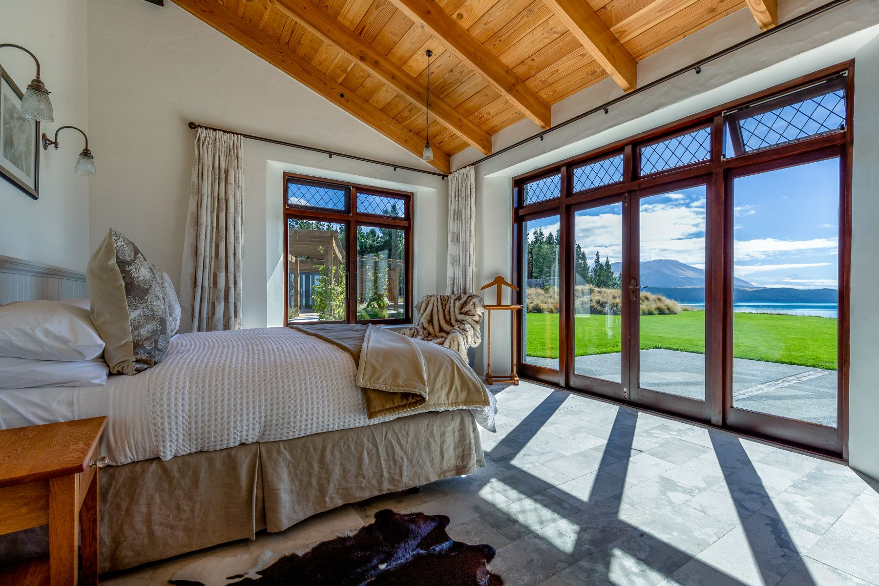 Bedroom at at Mt Cook Lakeside Retreat, a luxury lodge in New Zealand