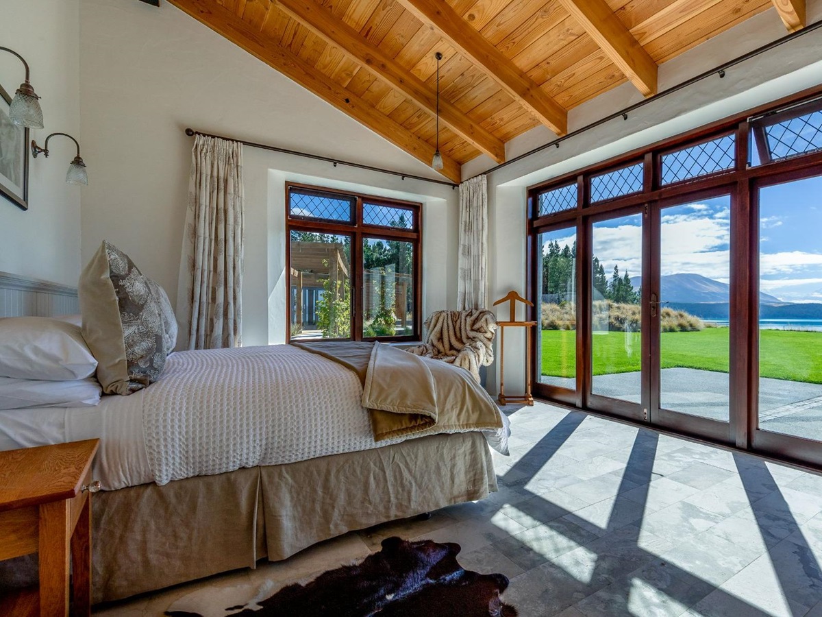 Bedroom at at Mt Cook Lakeside Retreat, a luxury lodge in New Zealand