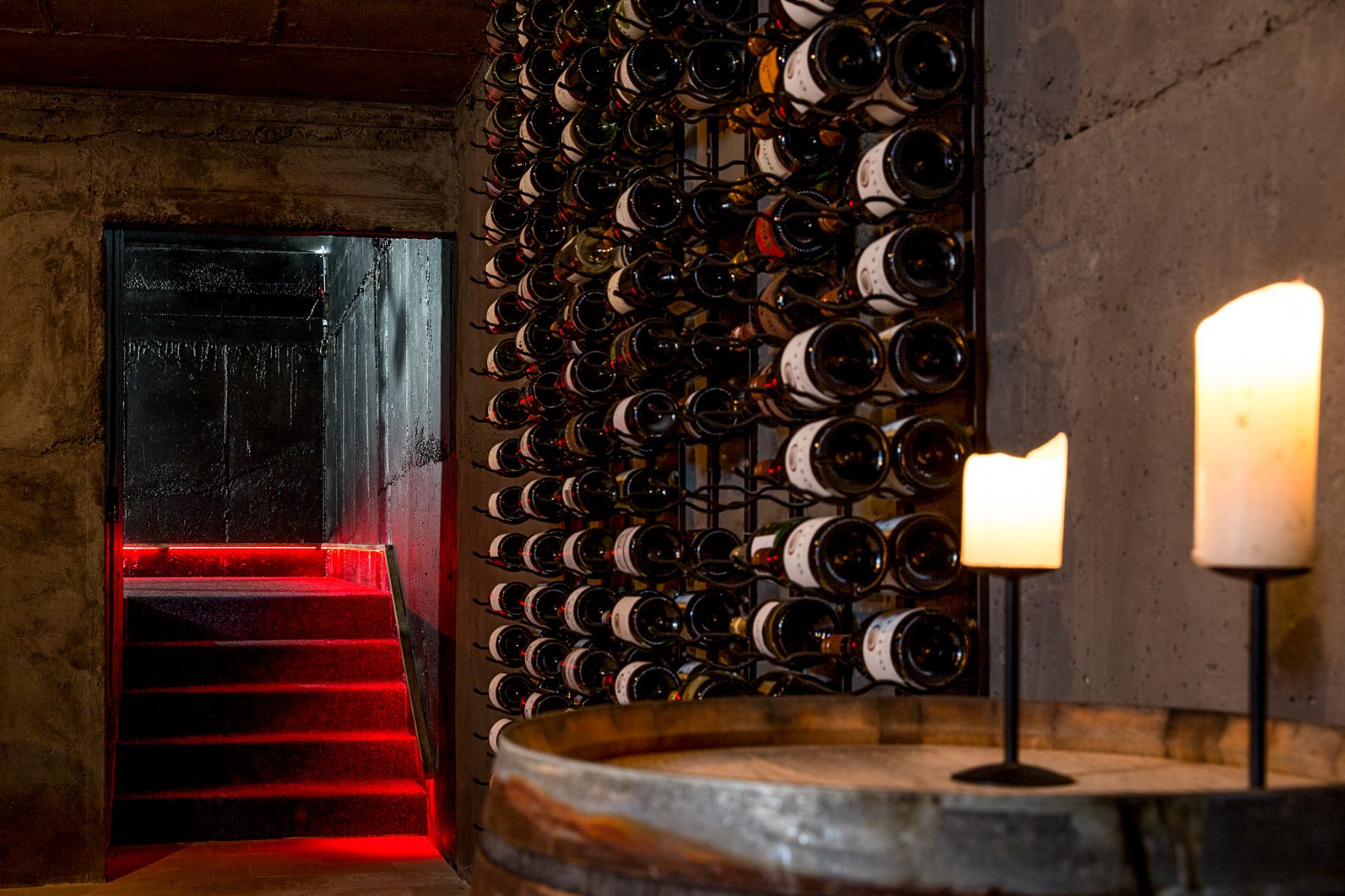 Wine cellar at Mt Cook Lakeside Retreat, a luxury lodge in New Zealand