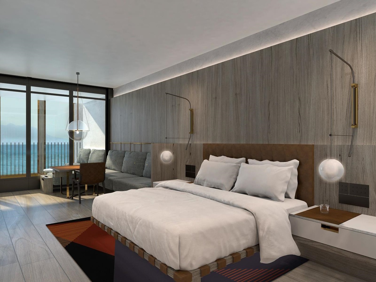 A guest suite with ocean view at Park Hyatt Auckland in New Zealand