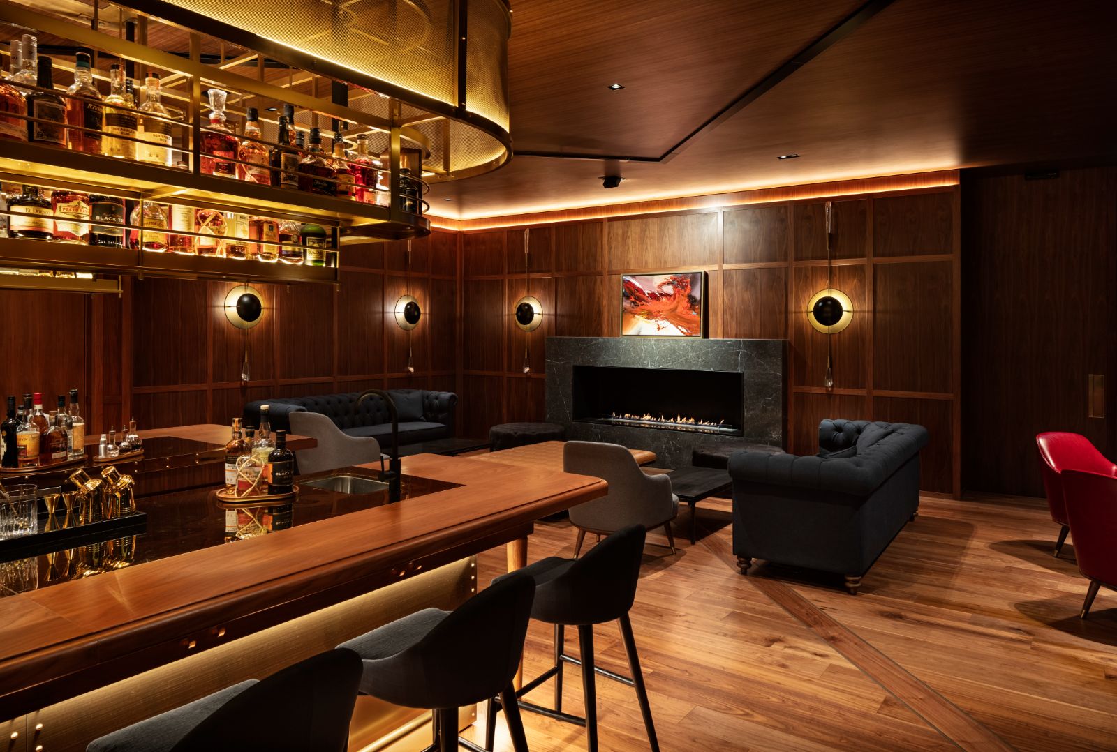 Bar and lounge area at Park Hyatt Auckland in New Zealand