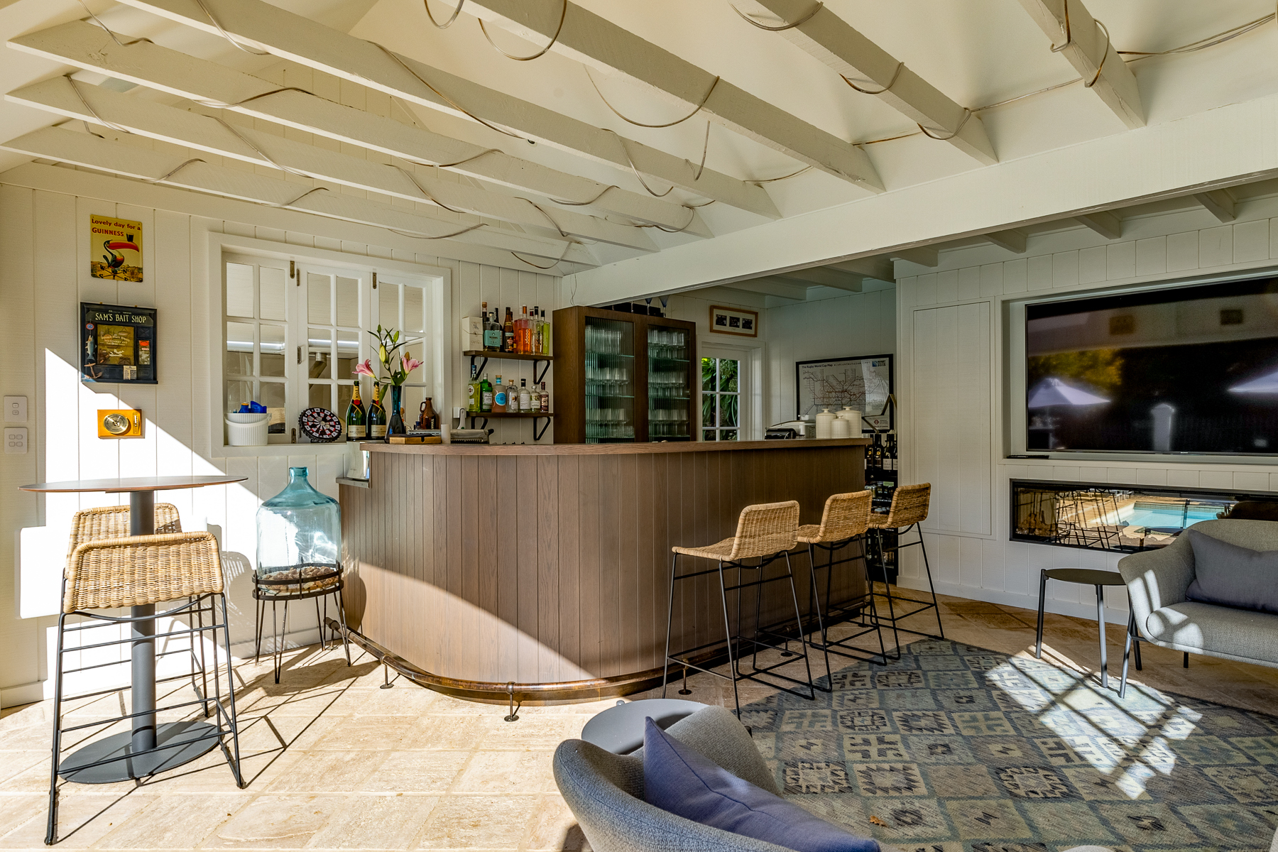 Bar at Pihopa Retreat in Nelson, New Zealand