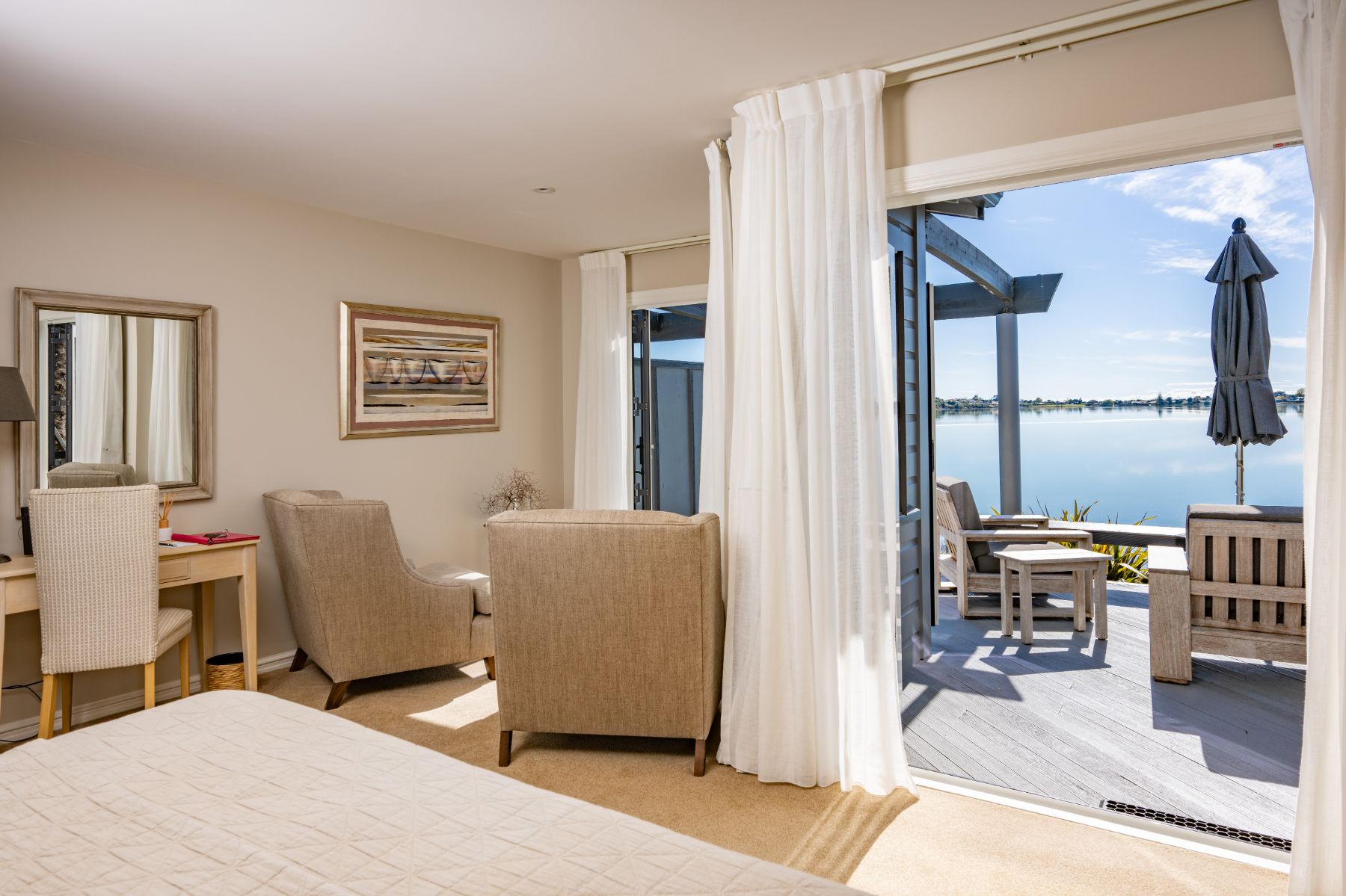 Room with view of the Waimea Estuary at at Te Koi The Lodge New Zealand