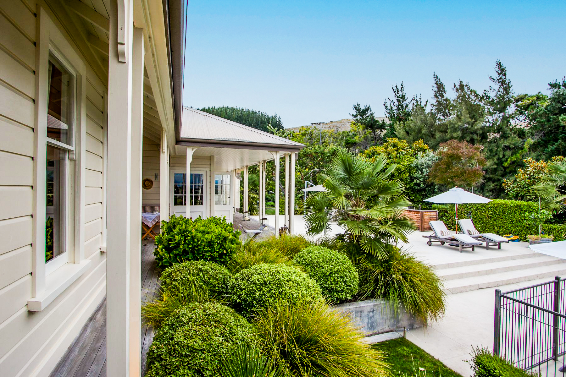Deck and veranda at The Manse in New Zealand