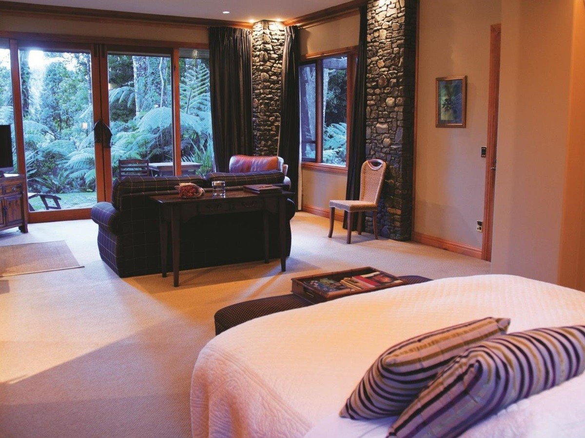Forest Villa guest bedroom at Treetops Lodge & Estate in Rotorua, New Zealand