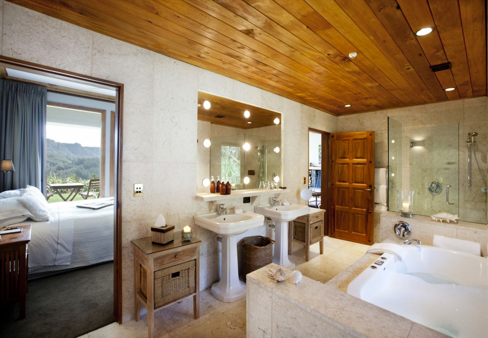 Valley Villa guest bathroom at Treetops Lodge & Estate in Rotorua, New Zealand