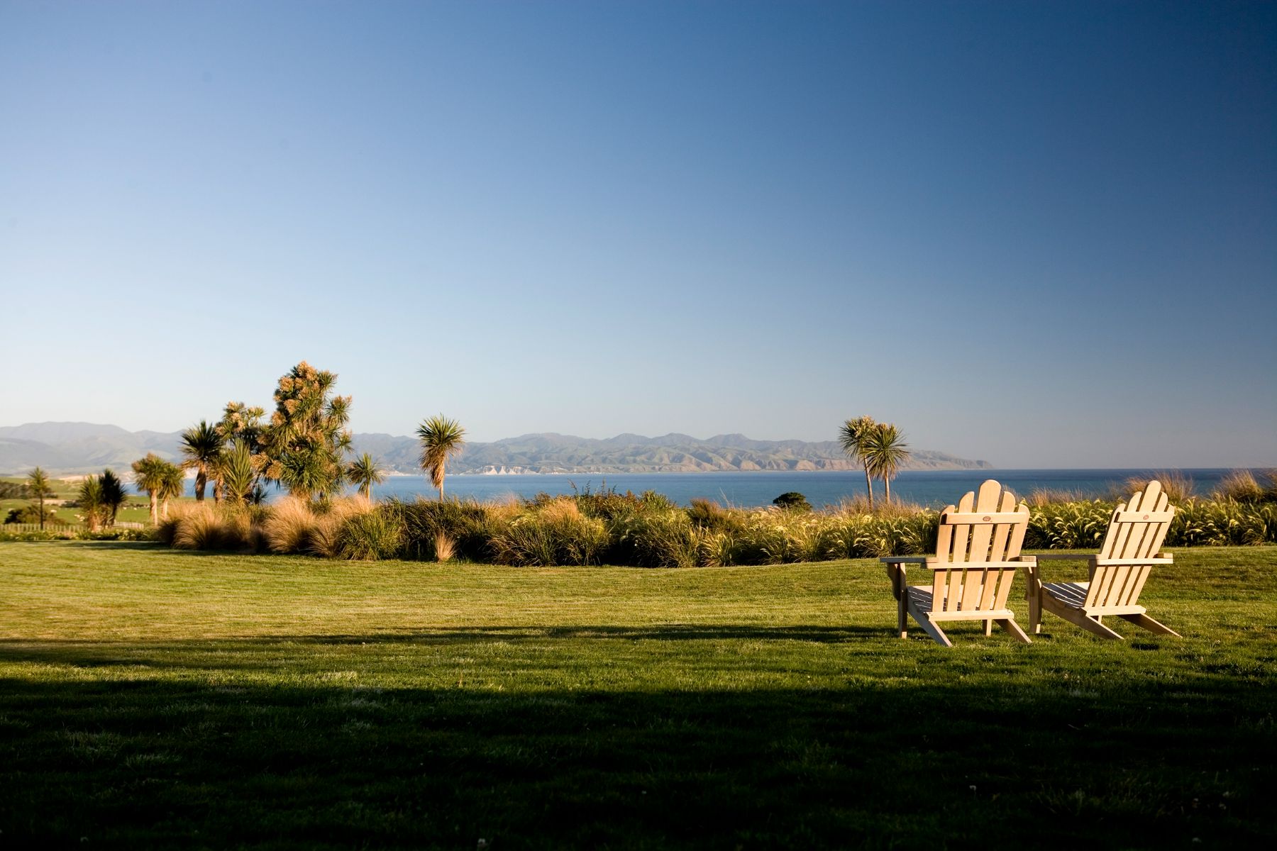 View of Palliser Bay from a cottage at Wharekauhau in New Zealand