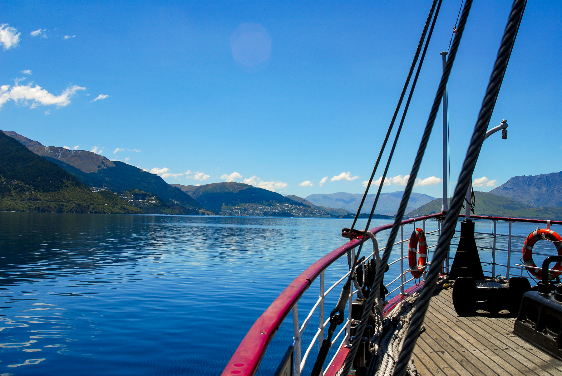 Lake Wakatipu viewed from a boat