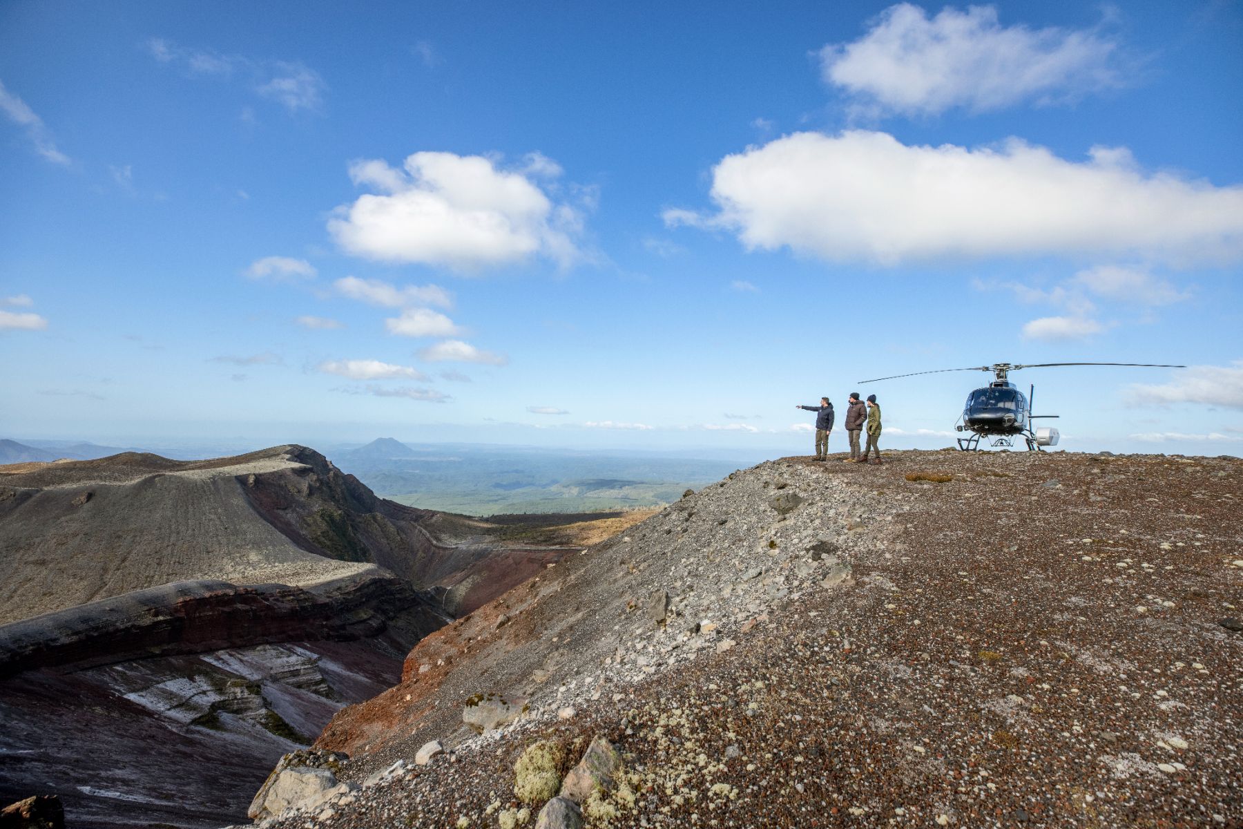 Helicopter tour over a volcano in Rotorua