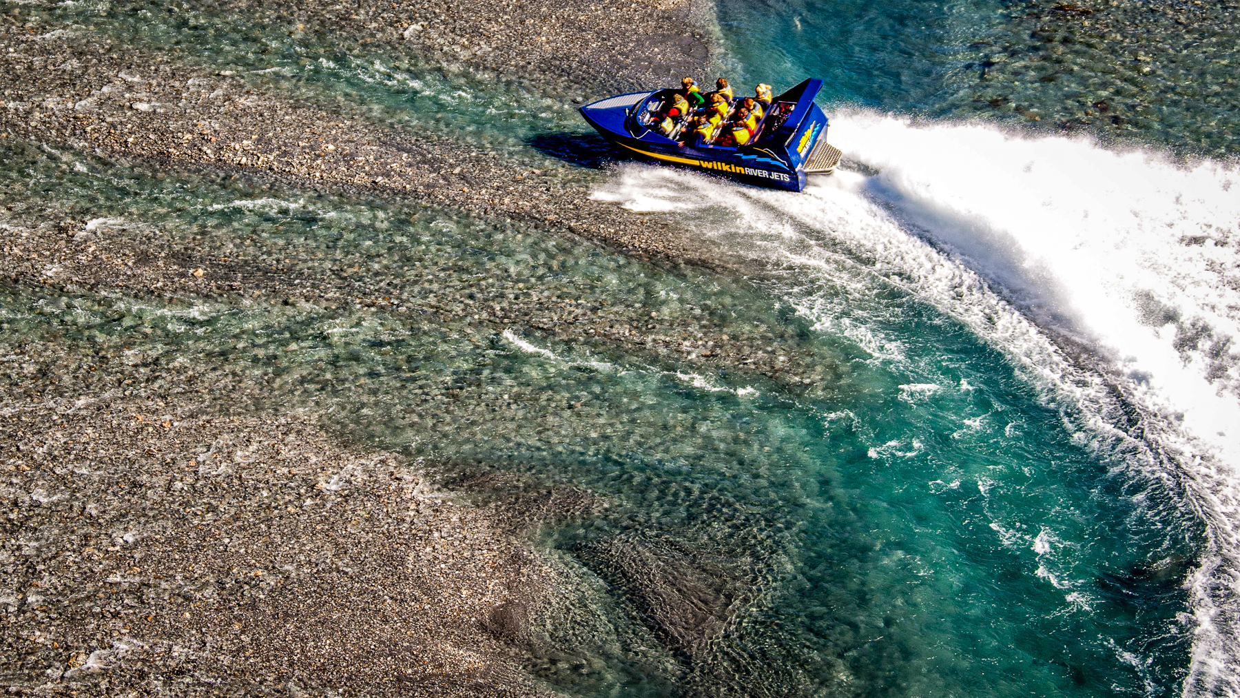 Jet boat tour at Wilkin in New Zealand