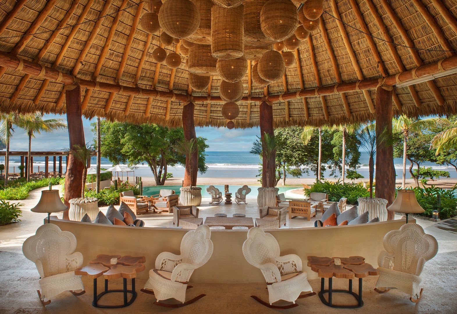 Beach terrace at Mukul Resort, Nicaragua