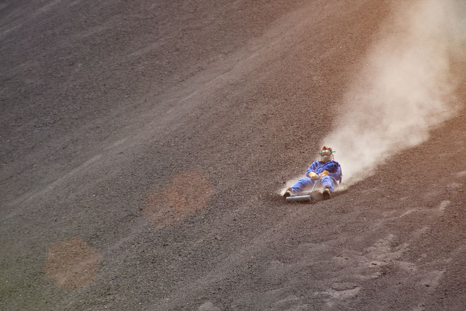 Volcano boarding down Cerro Negro volcano in Nicaragua