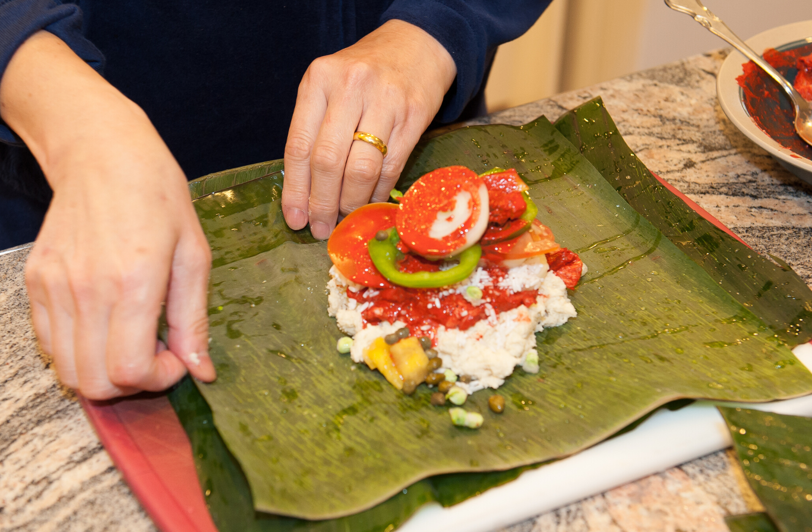 Making nacatamale, the national dish of Nicaragua