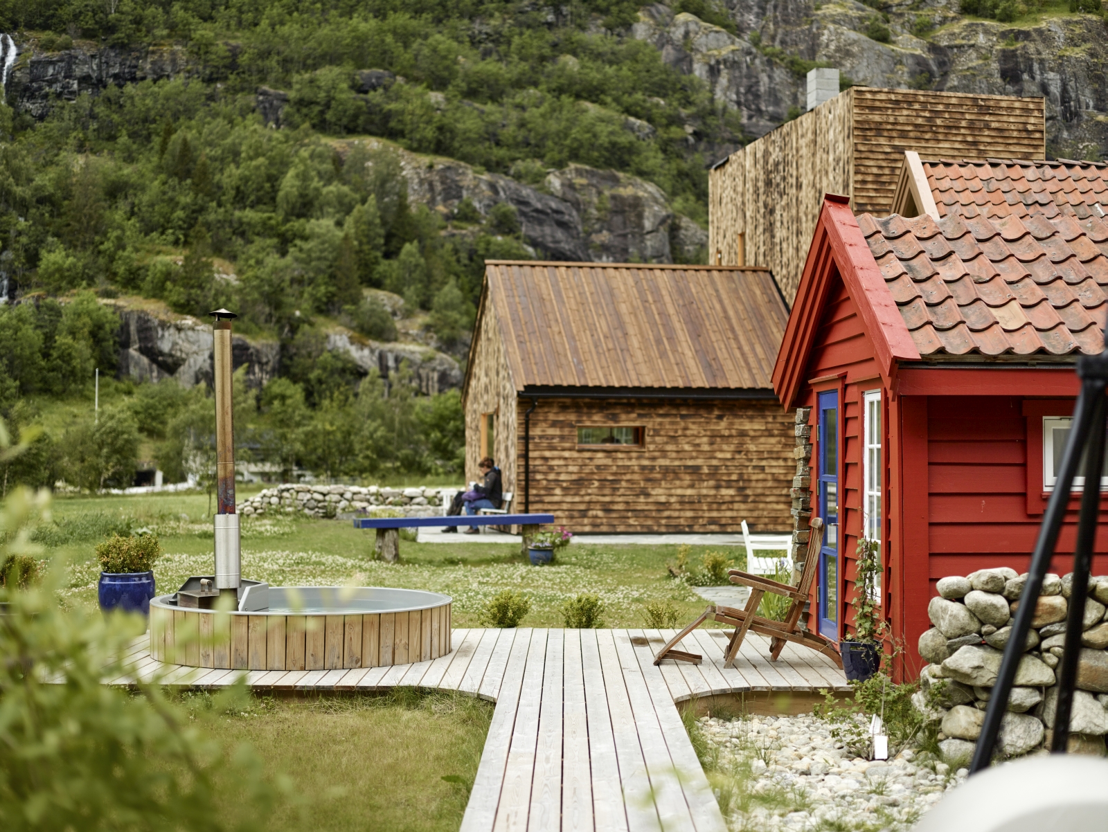 Exterior view of main buildings at 29-2 Aurland in Norway