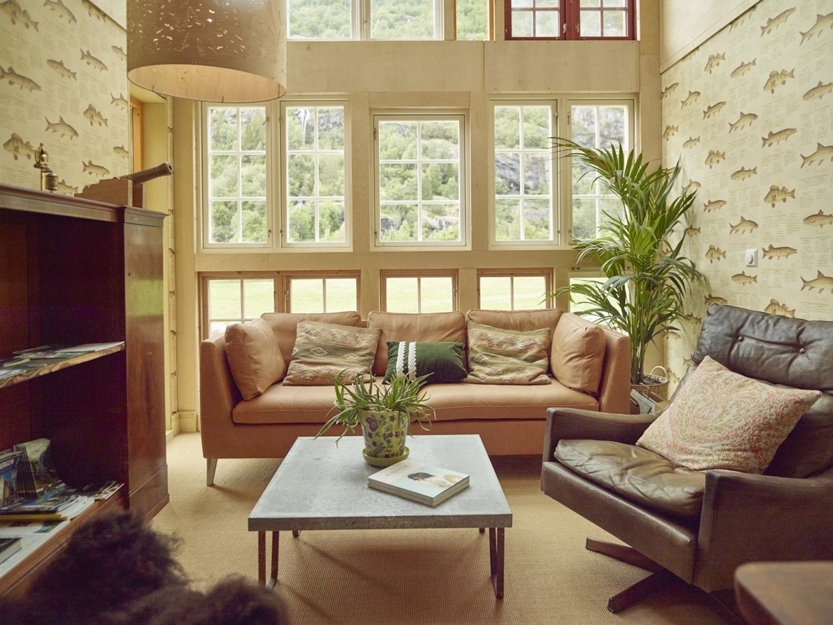 Interior lounge area at 29-2 Aurland in Norway