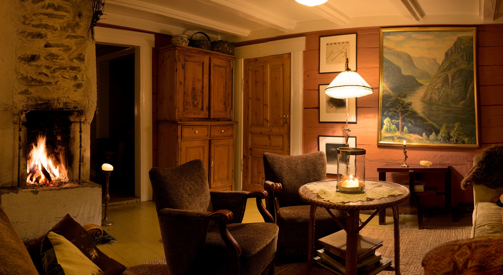 Living room at River Lodge at 29-2 Aurland in Norway