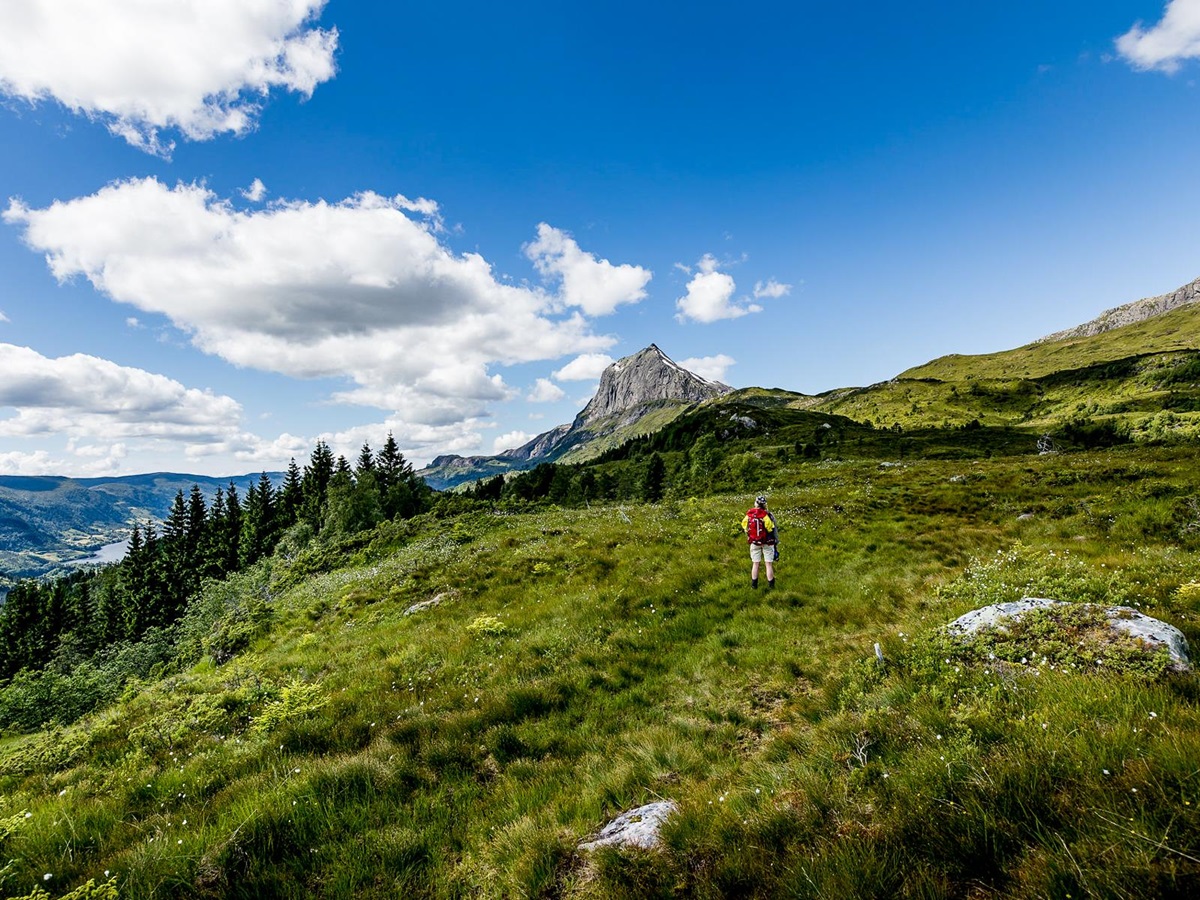 Hiking around the grounds of Amot in Norway