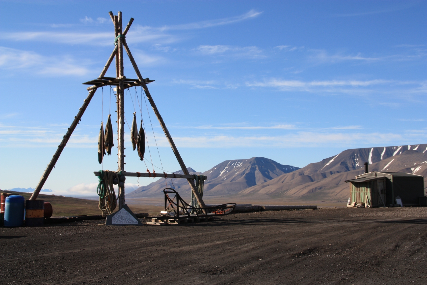 Hanging fish at Basecamp Explorer - Isfjord Radio Adventure Hotel in Svalbard Norway