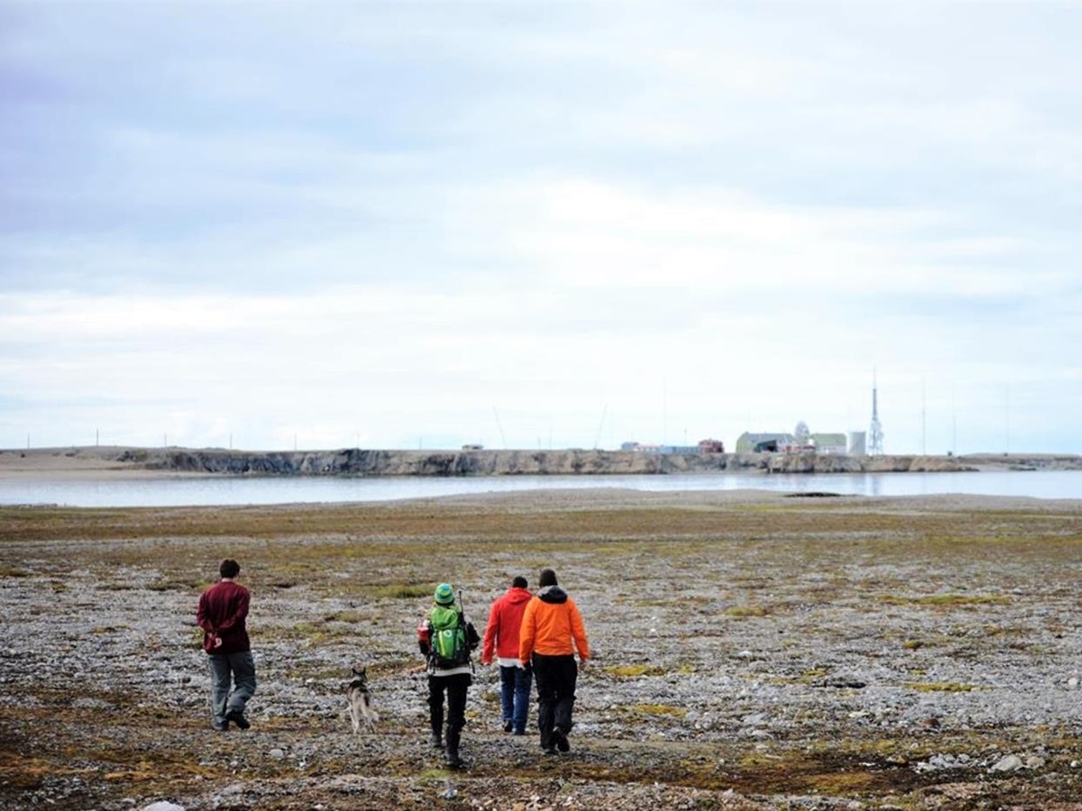 Hiking to Basecamp Isfjord Radio Adventure Hotel in Svalbard Norway