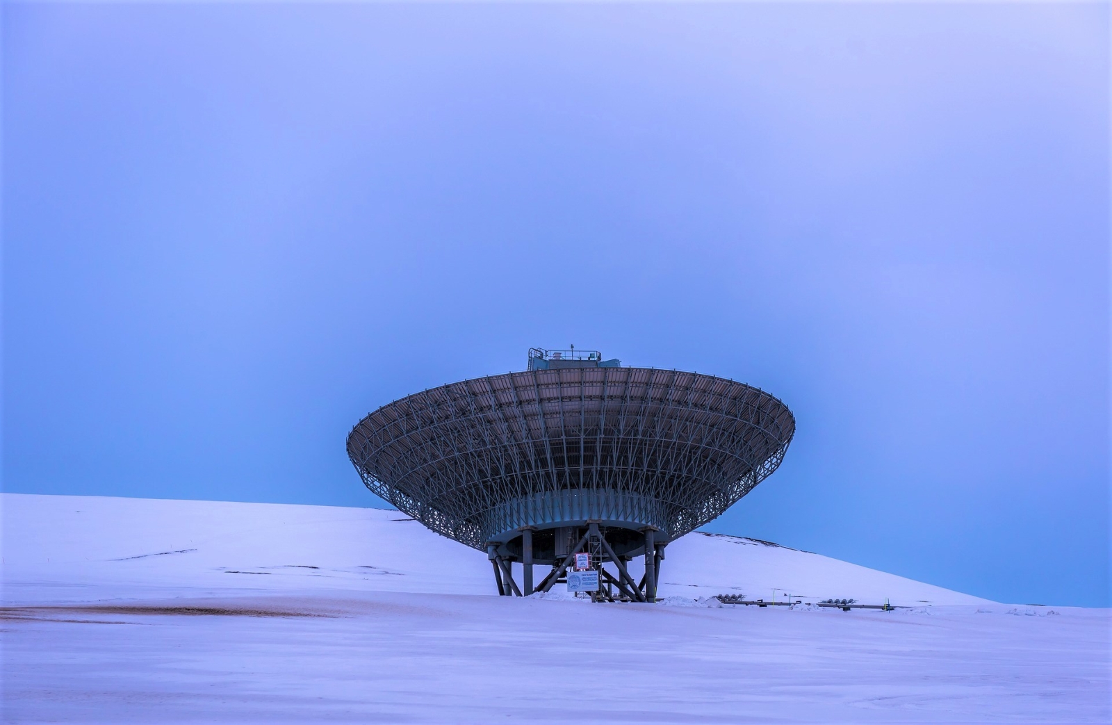 Large dish at Basecamp Isfjord Radio Adventure Hotel in Svalbard Norway