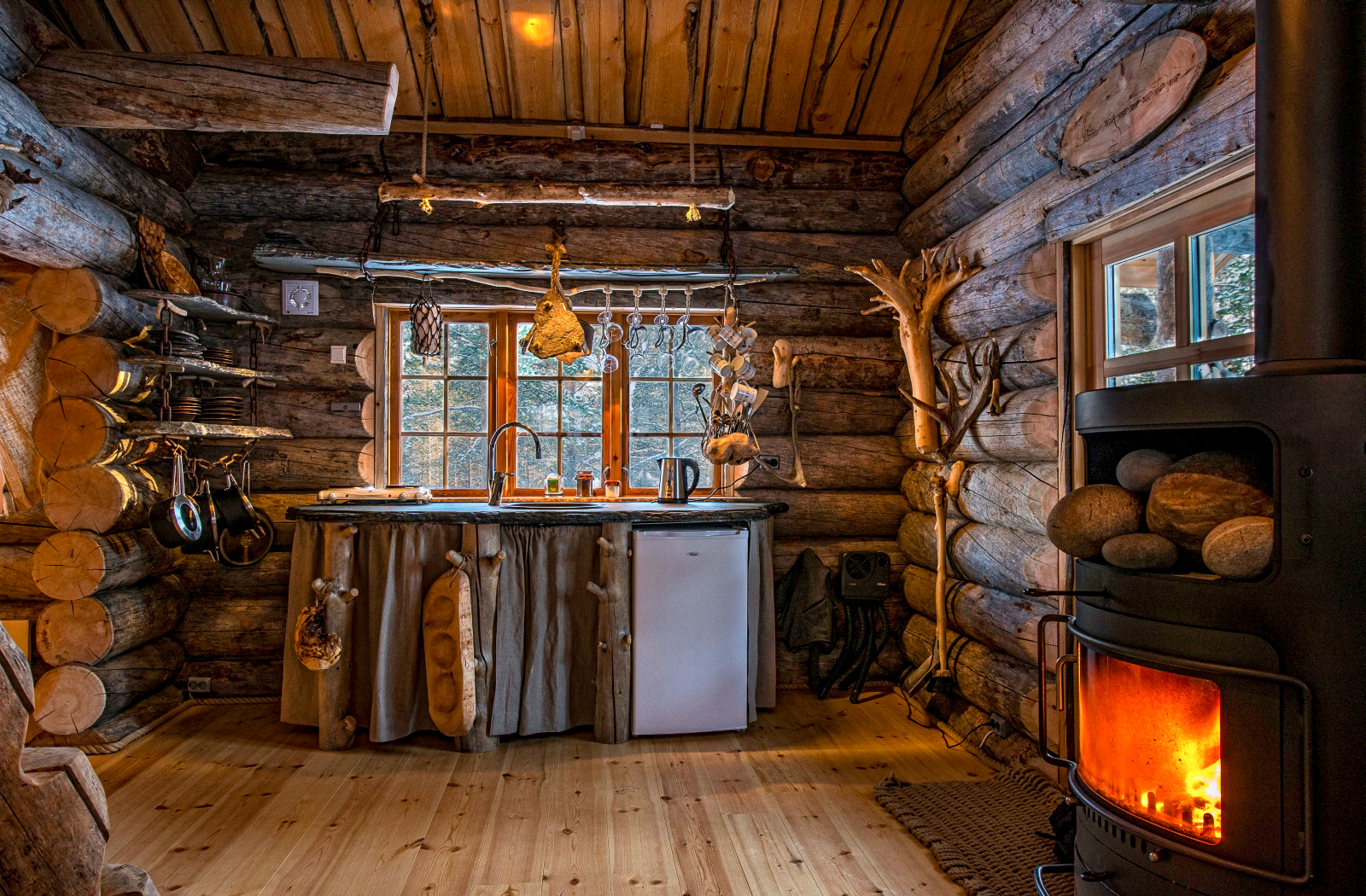 Kitchen at Engholm Husky Design Lodge in Norway